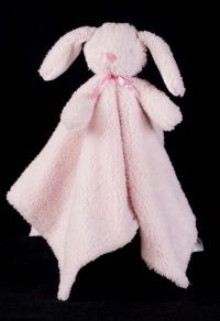 Piccolo Bambino Pink Bunny Rabbit Plush Chamois Lovey Blanket